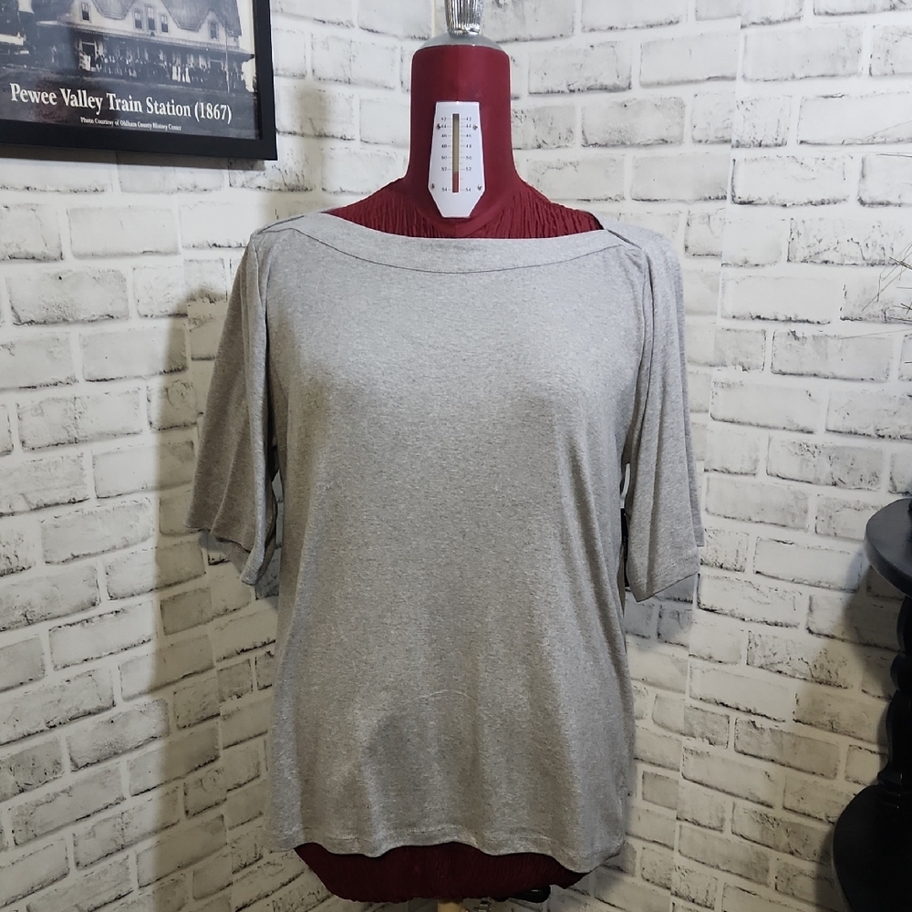 Grace SZ 2X Grey Boatneck Top
